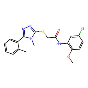 N-(5-chloro-2-methoxyphenyl)-2-[[4-methyl-5-(2-methylphenyl)-1,2,4-triazol-3-yl]sulfanyl]acetamide structure