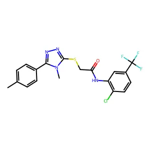 N-[2-chloro-5-(trifluoromethyl)phenyl]-2-{[4-methyl-5-(4-methylphenyl)-4H-1,2,4-triazol-3-yl]sulfanyl}acetamide structure