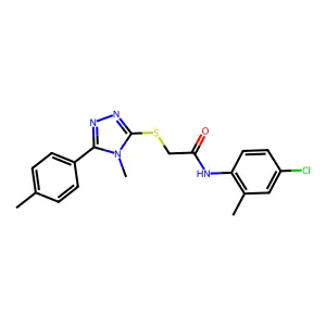 N-(4-chloro-2-methylphenyl)-2-{[4-methyl-5-(4-methylphenyl)-4H-1,2,4-triazol-3-yl]sulfanyl}acetamide structure