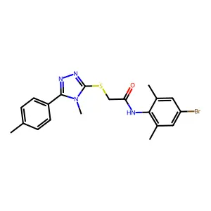 N-(4-bromo-2,6-dimethylphenyl)-2-[[4-methyl-5-(4-methylphenyl)-1,2,4-triazol-3-yl]sulfanyl]acetamide structure