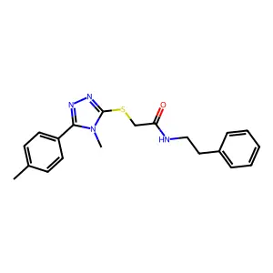 2-{[4-methyl-5-(4-methylphenyl)-4H-1,2,4-triazol-3-yl]sulfanyl}-N-(2-phenylethyl)acetamide structure