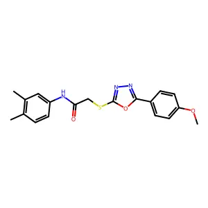 N-(3,4-dimethylphenyl)-2-[[5-(4-methoxyphenyl)-1,3,4-oxadiazol-2-yl]sulfanyl]acetamide structure