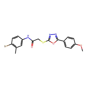 N-(4-bromo-3-methylphenyl)-2-[[5-(4-methoxyphenyl)-1,3,4-oxadiazol-2-yl]sulfanyl]acetamide structure