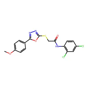 N-(2,4-dichlorophenyl)-2-{[5-(4-methoxyphenyl)-1,3,4-oxadiazol-2-yl]sulfanyl}acetamide structure