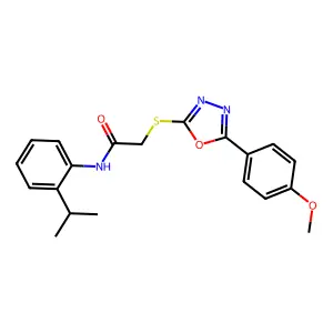 2-[[5-(4-methoxyphenyl)-1,3,4-oxadiazol-2-yl]sulfanyl]-N-(2-propan-2-ylphenyl)acetamide structure
