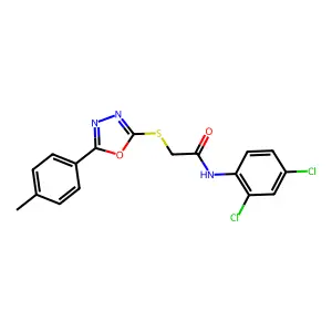 N-(2,4-dichlorophenyl)-2-{[5-(4-methylphenyl)-1,3,4-oxadiazol-2-yl]sulfanyl}acetamide structure