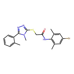 N-(4-bromo-2,6-dimethylphenyl)-2-[[4-methyl-5-(2-methylphenyl)-1,2,4-triazol-3-yl]sulfanyl]acetamide structure