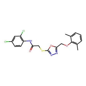 N-(2,4-dichlorophenyl)-2-[[5-[(2,6-dimethylphenoxy)methyl]-1,3,4-oxadiazol-2-yl]sulfanyl]acetamide structure