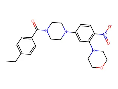 (4-Ethylphenyl)-[4-(3-morpholin-4-yl-4-nitrophenyl)piperazin-1-yl]methanone structure