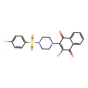 2-Chloro-3-[4-(4-fluorophenyl)sulfonylpiperazin-1-yl]naphthalene-1,4-dione structure