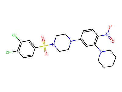 1-(3,4-Dichlorophenyl)sulfonyl-4-(4-nitro-3-piperidin-1-ylphenyl)piperazine structure
