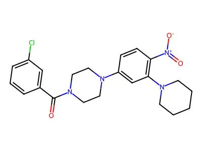 (3-Chlorophenyl)-[4-(4-nitro-3-piperidin-1-ylphenyl)piperazin-1-yl]methanone structure