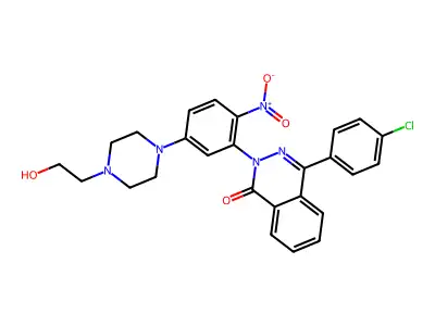 4-(4-chlorophenyl)-2-[5-[4-(2-hydroxyethyl)piperazin-1-yl]-2-nitrophenyl]phthalazin-1-one structure