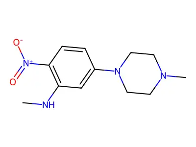 N-methyl-5-(4-methylpiperazin-1-yl)-2-nitroaniline structure