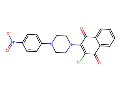 2-Chloro-3-[4-(4-nitrophenyl)piperazin-1-yl]naphthalene-1,4-dione structure
