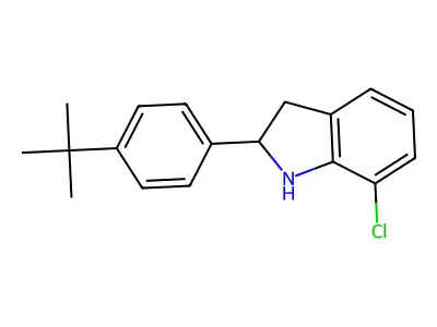 2-[4-(tert-Butyl)phenyl]-7-chloroindoline structure