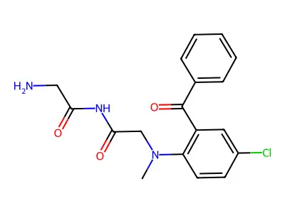 Glycinamide, glycyl-N-(2-benzoyl-4-chlorophenyl)-N-methyl-, hydrate (2:1) structure