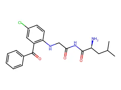 Glycinamide, N-(2-benzoyl-4-chlorophenyl)-L-leucyl- structure