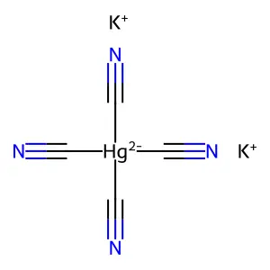 四氰合汞(II)酸钾 structure