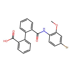 2-[2-[(4-Bromo-2-methoxyphenyl)carbamoyl]phenyl]benzoic acid structure