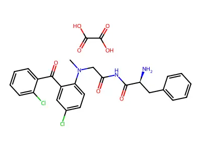 Glycinamide, N-(4-chloro-2-(2-chlorobenzoyl)phenyl)-N-methyl-L-phenylalanyl-, ethanedioate (1:1) structure