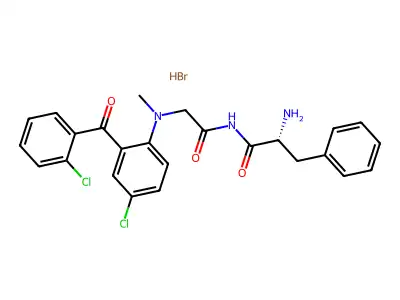 Glycinamide, N-(4-chloro-2-(2-chlorobenzoyl)phenyl)-N-methyl-D-phenylalanyl-, monohydrobromide structure