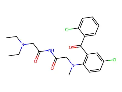 Glycinamide, N-(4-chloro-2-(2-chlorobenzoyl)phenyl)-N,N-diethylglycyl-N-methyl- structure
