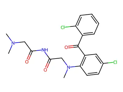 Glycinamide, N-(4-chloro-2-(2-chlorobenzoyl)phenyl)-N,N-dimethylglycyl-N-methyl- structure