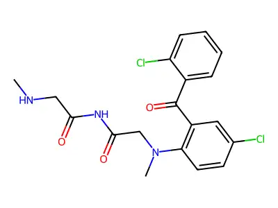 Glycinamide, N-(4-chloro-2-(2-chlorobenzoyl)phenyl)-N-methyl-N-methylglycyl- structure