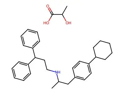 Phenethylamine, 4-cyclohexyl-N-(3,3-diphenylpropyl)-alpha-methyl-, lactate structure