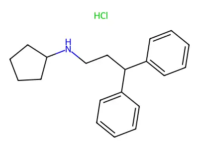 Cyclopentylamine, N-(3,3-diphenylpropyl)-, hydrochloride structure