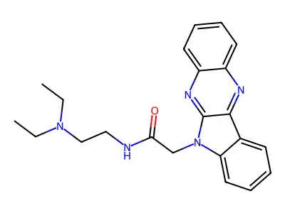 N-[2-(diethylamino)ethyl]-2-(6H-indolo[2,3-b]quinoxalin-6-yl)acetamide structure