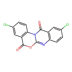 3,10-Dichloro-5H,12H-quinazolino(3,2-a)(3,1)benzoxazine-5,12-dione structure
