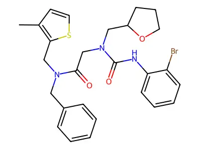 N-Benzyl-N~2~-[(2-bromophenyl)carbamoyl]-N-[(3-methylthiophen-2-yl)methyl]-N~2~-[(oxolan-2-yl)methyl]glycinamide structure