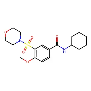 N-cyclohexyl-4-methoxy-3-morpholin-4-ylsulfonylbenzamide structure
