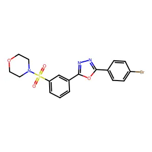 4-[3-[5-(4-Bromophenyl)-1,3,4-oxadiazol-2-yl]phenyl]sulfonylmorpholine structure