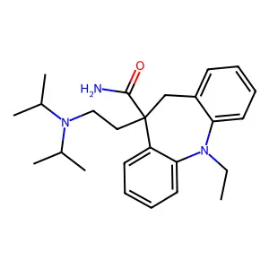 5-[2-[di(propan-2-yl)amino]ethyl]-11-ethyl-6H-benzo[b][1]benzazepine-5-carboxamide structure