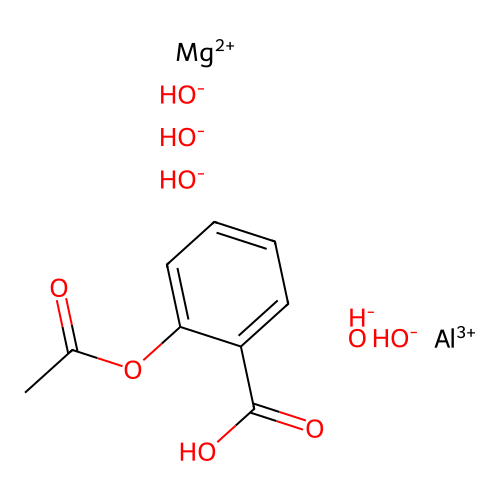 Aluminum;magnesium;2-acetyloxybenzoic acid;pentahydroxide structure