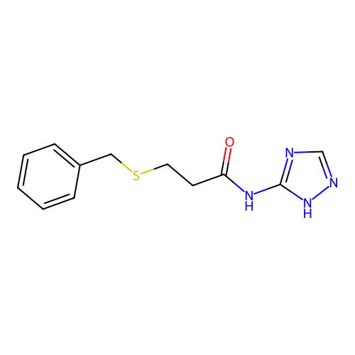 3-[(Phenylmethyl)thio]-N-1H-1,2,4-triazol-5-ylpropanamide structure