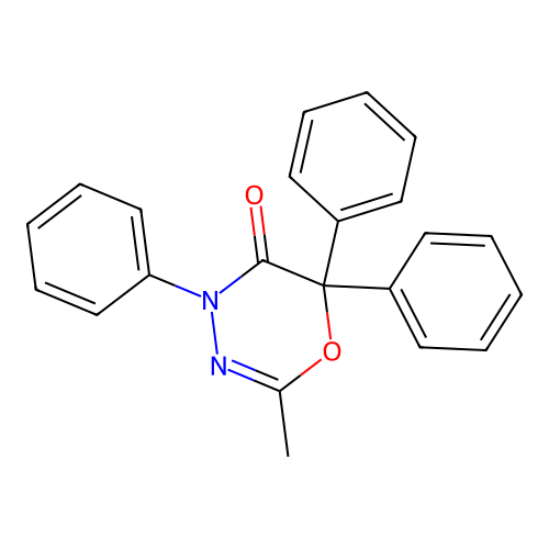 2-Methyl-4,6,6-triphenyl-1,3,4-oxadiazin-5-one structure