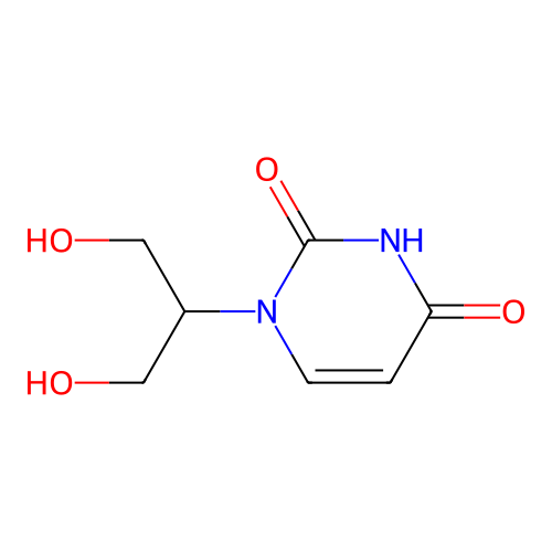 Pyrimidine-2,4(1H,3H)-dione, 1-[1-(hydroxymethyl)-2-hydroxyethyl]- structure