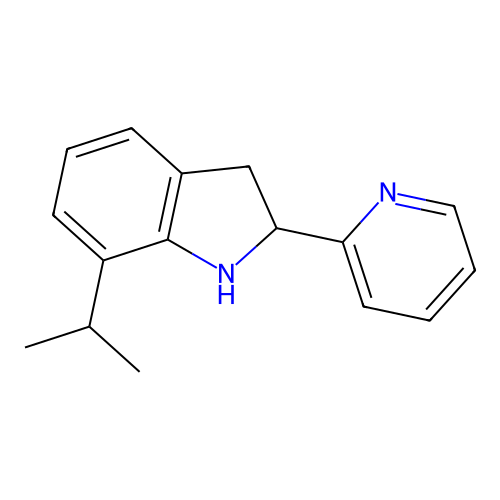 7-propan-2-yl-2-pyridin-2-yl-2,3-dihydro-1H-indole structure