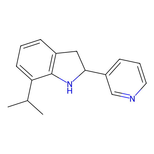 7-propan-2-yl-2-pyridin-3-yl-2,3-dihydro-1H-indole structure