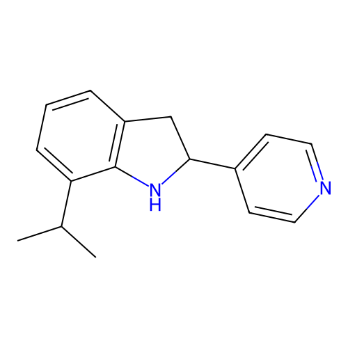 7-propan-2-yl-2-pyridin-4-yl-2,3-dihydro-1H-indole structure