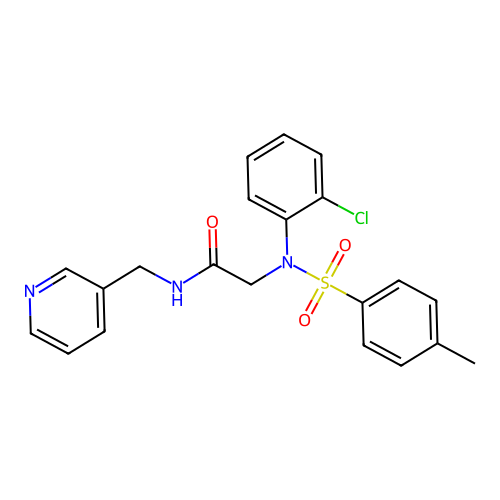2-(N-(2-chlorophenyl)-4-methylphenylsulfonamido)-N-(pyridin-3-ylmethyl)acetamide structure
