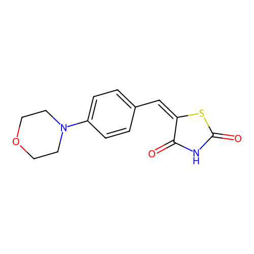 (5E)-5-[4-(morpholin-4-yl)benzylidene]-1,3-thiazolidine-2,4-dione structure