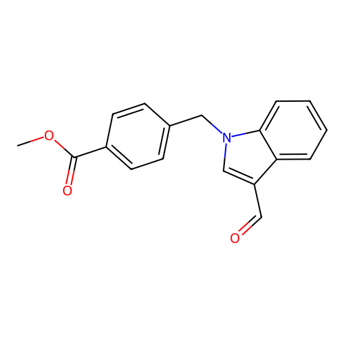 methyl 4-((3-formyl-1H-indol-1-yl)methyl)benzoate structure
