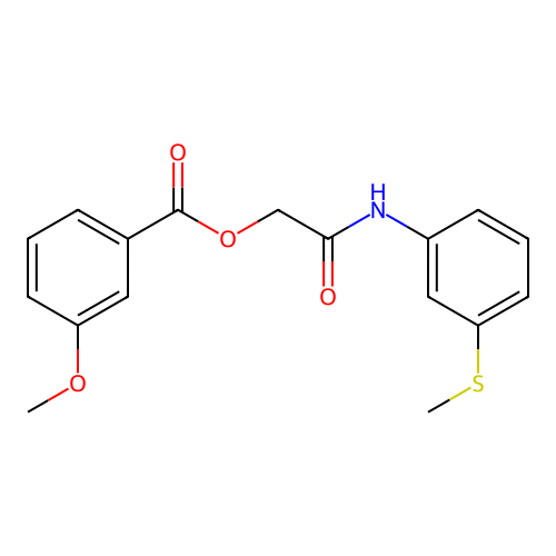 2-[3-(Methylsulfanyl)anilino]-2-oxoethyl 3-methoxybenzoate structure