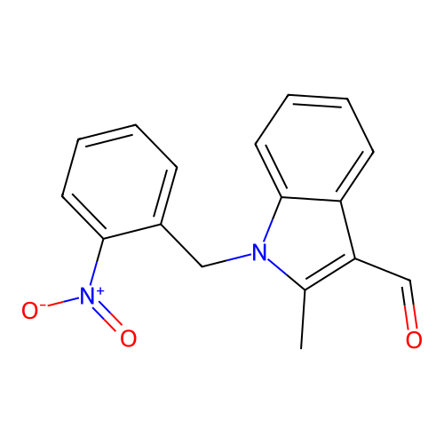 2-Methyl-1-[(2-nitrophenyl)methyl]indole-3-carbaldehyde structure