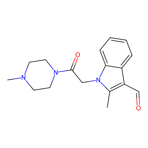 2-Methyl-1-[2-(4-methylpiperazin-1-yl)-2-oxoethyl]indole-3-carbaldehyde structure